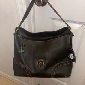 Dooney & Bourke Vintage Dark Leather Shoulder Satchel Bag